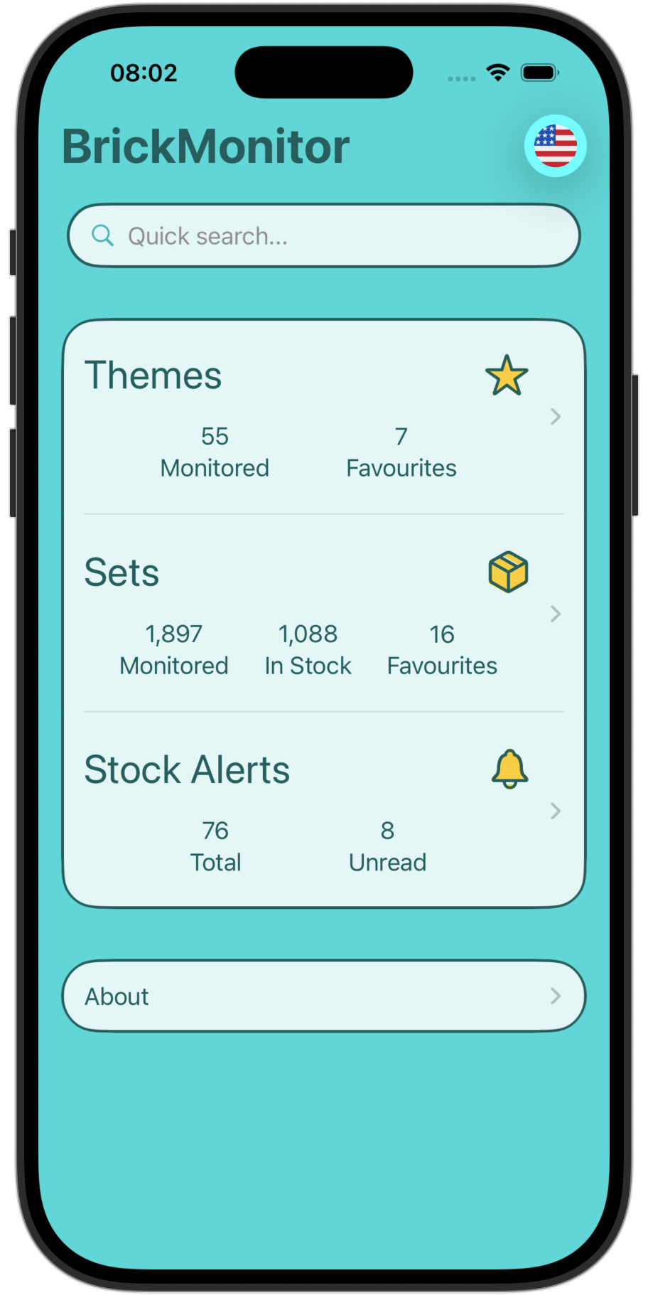 BrickMonitor dashboard