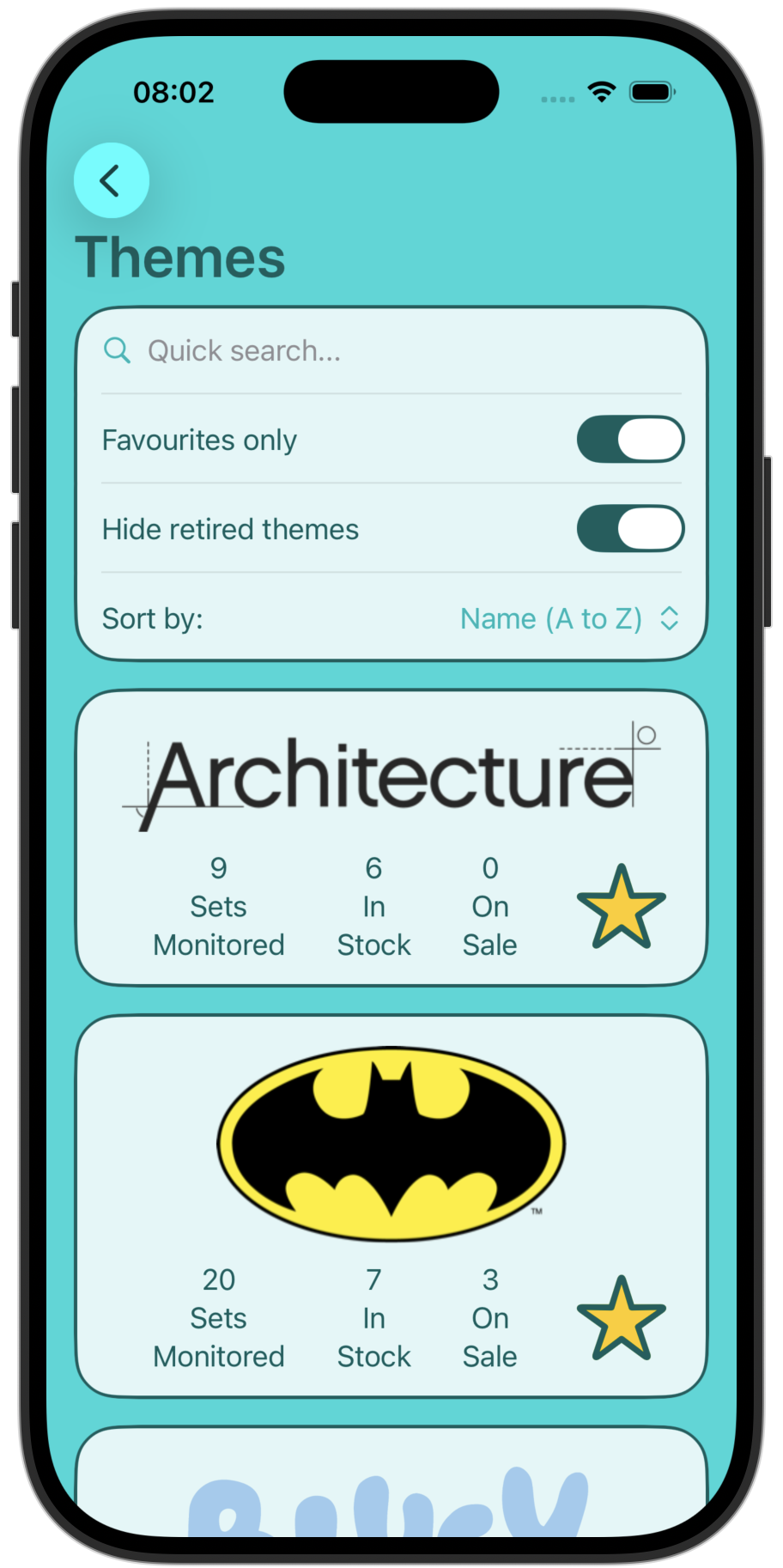 Themes screen