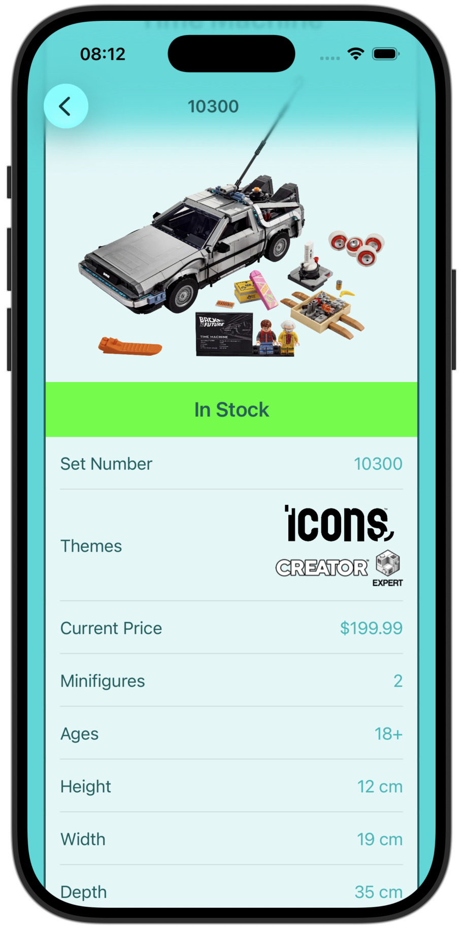 Set details screen